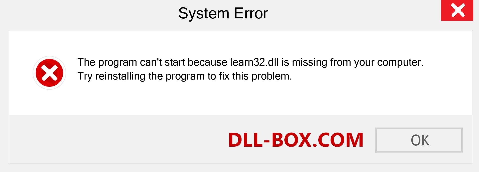  learn32.dll file is missing?. Download for Windows 7, 8, 10 - Fix  learn32 dll Missing Error on Windows, photos, images